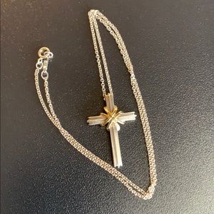 Tiffany & Co. Silver/Gold 925 18k Cross Necklace